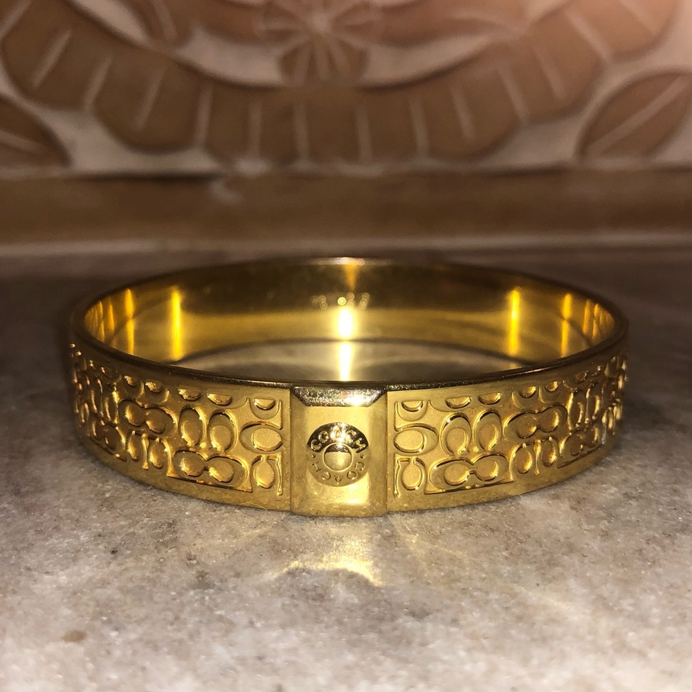 COACH Authentic Gold Bracelet with Logo